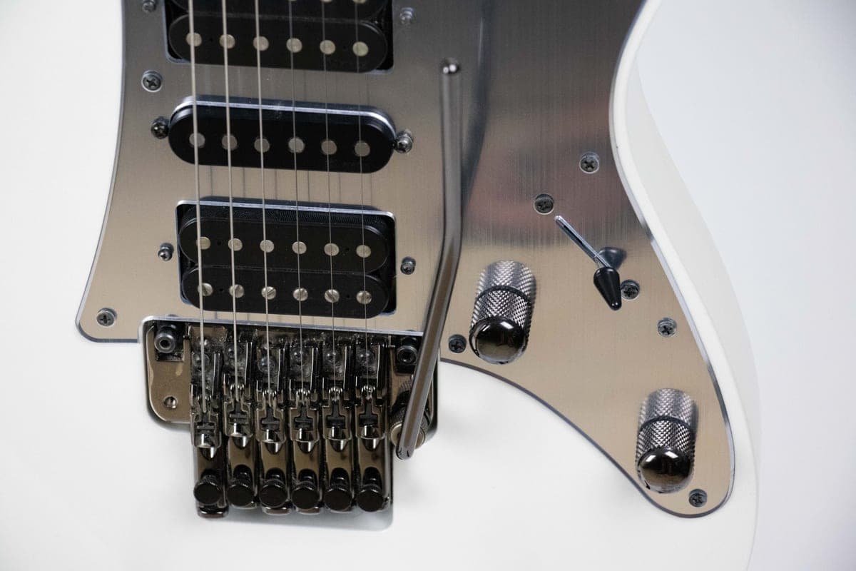 Tremolo pedal knobs in close detail